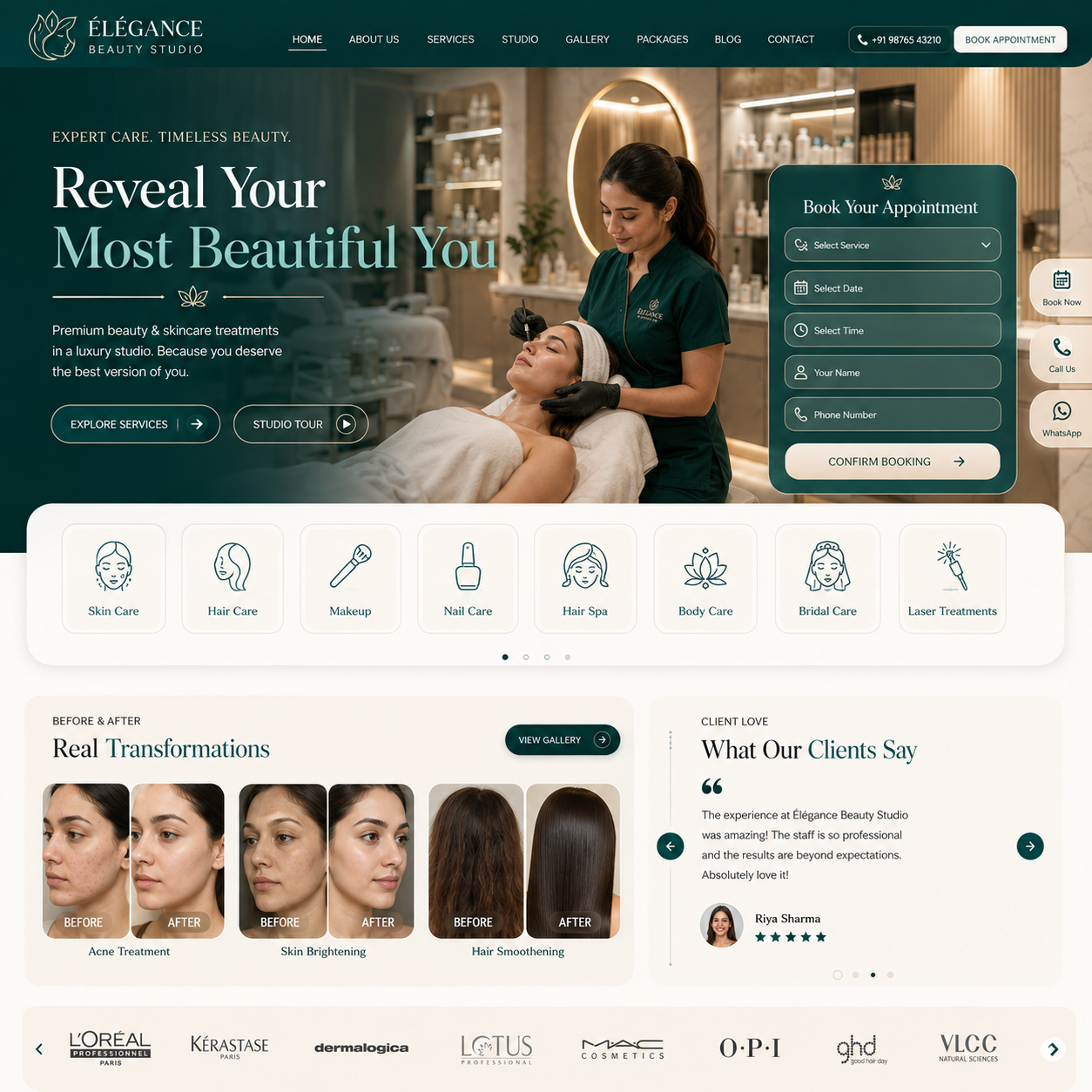 Beauty Parlour website design