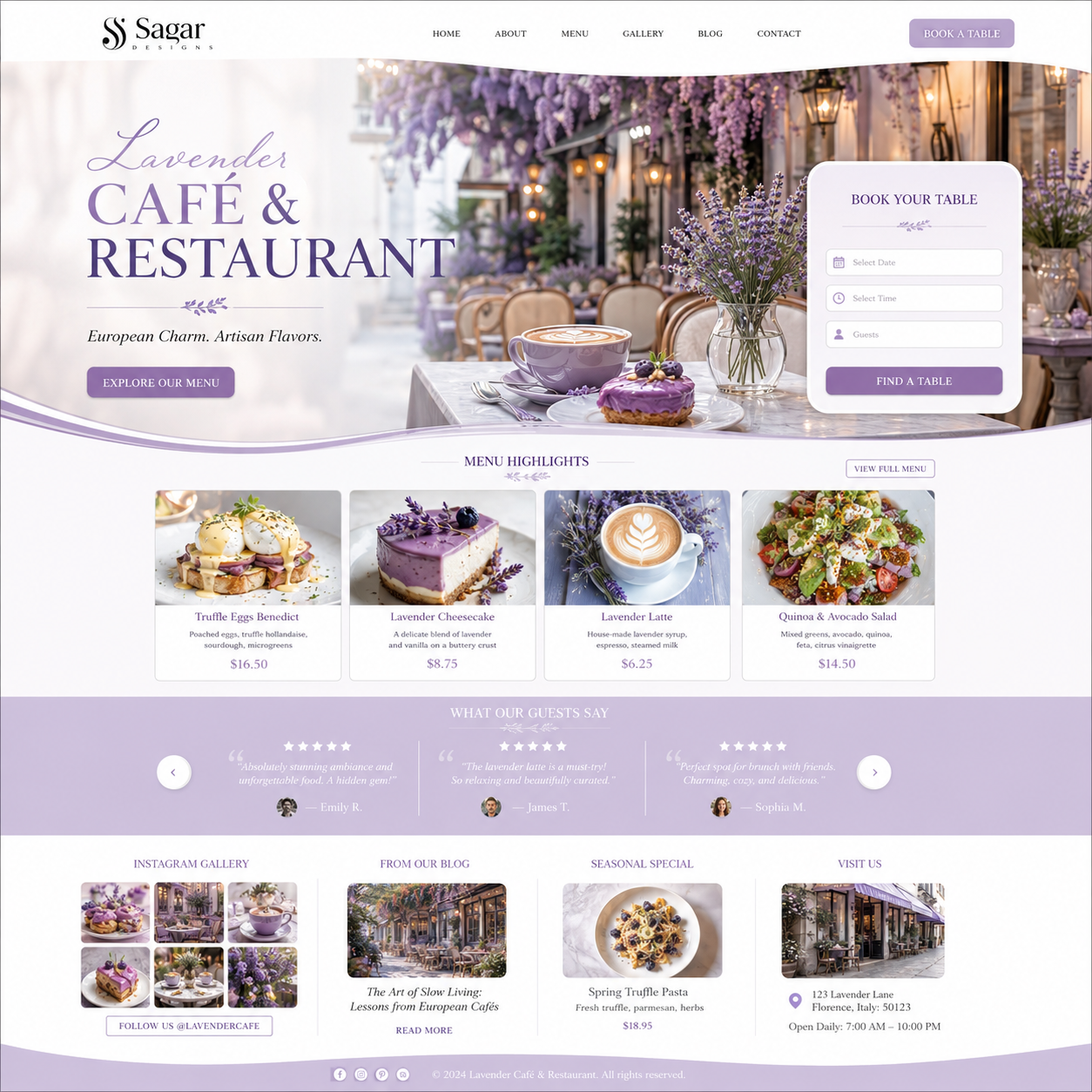 Restaurant website design