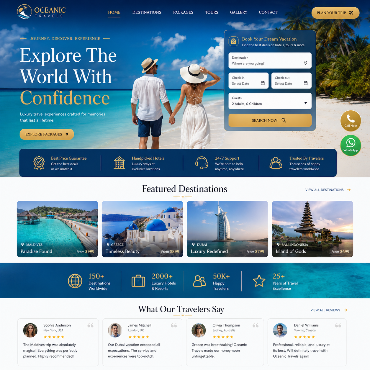 Tour & Travels website design